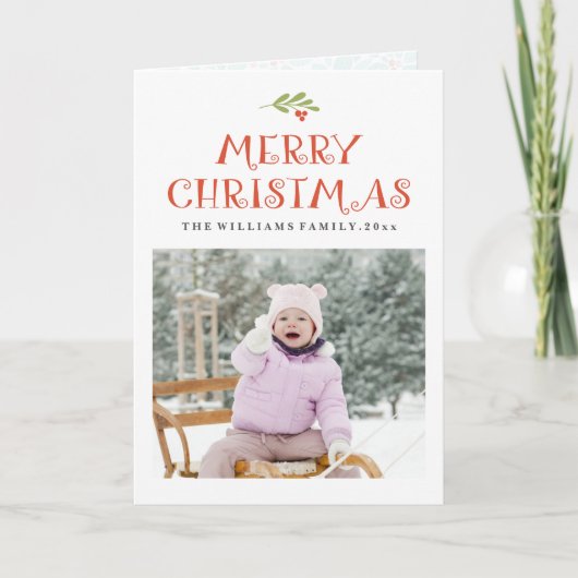 Mistletoe Kerstmis fotokaarten Feestdagen Kaart (Voorkant)
