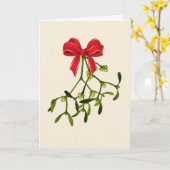 Mistletoe Kerstmis Kaart (Gele Bloem)