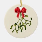 Mistletoe Kerstmis Keramisch Ornament (Voorkant)