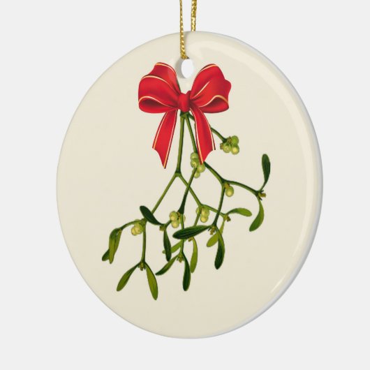 Mistletoe Kerstmis Keramisch Ornament (Links)