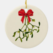 Mistletoe Kerstmis Keramisch Ornament (Achterkant)