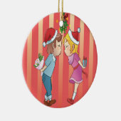 Mistletoe Kerstmis Keramisch Ornament (Rechts)