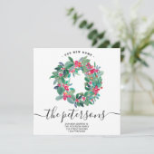 Mistletoe Kerstmis met waterverf in beweging Aankondiging (Staand voorkant)