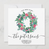 Mistletoe Kerstmis met waterverf in beweging Aankondiging (Voorkant)