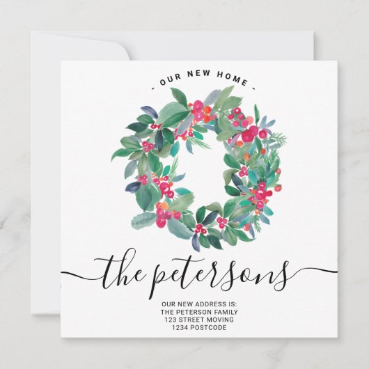 Mistletoe Kerstmis met waterverf in beweging Aankondiging (Voorkant)