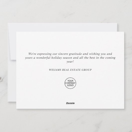 Mistletoe Kerstmis Rustic Corporate Greeting Feestdagenkaart (Achterkant)