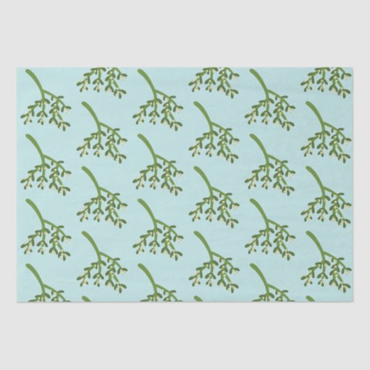 Mistletoe Kerstmis Tissuepapier (Voorkant)