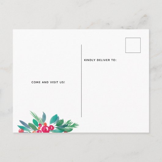 Mistletoe Kerstmis winter bewegende aankondiging (Achterkant)