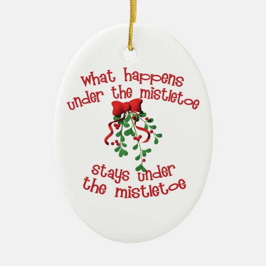 Mistletoe-kerstversiering Keramisch Ornament (Voorkant)