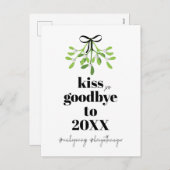 Mistletoe Kiss Afscheid Do-Over Grappige Vakantie  Feestdagenkaart (Voorkant / Achterkant)