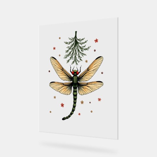 Mistletoe Kiss Dragonfly Acryl Bord (Hoek)