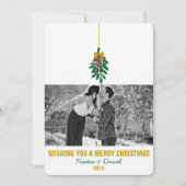 MISTLETOE KISS Flat Holiday Fotokaart Uitnodiging (Voorkant)