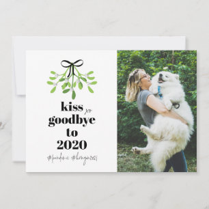 Mistletoe Kiss Goodbye 2020 DoOver Funny Dog Foto Feestdagenkaart