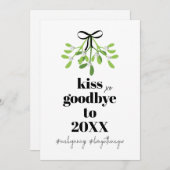 Mistletoe Kiss Goodbye Do Over Funny Humor Feestdagenkaart (Voorkant / Achterkant)