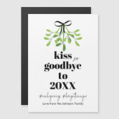 Mistletoe Kiss Goodbye Do Over Funny Xmas Magnet (Voorkant / Achterkant)
