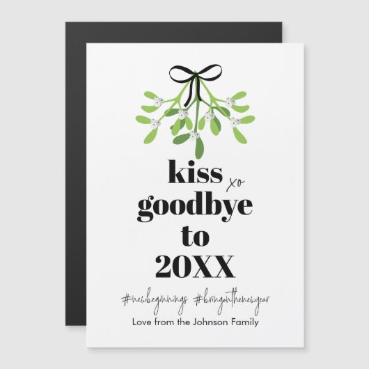 Mistletoe Kiss Goodbye Do Over Funny Xmas Magnet (Voorkant / Achterkant)