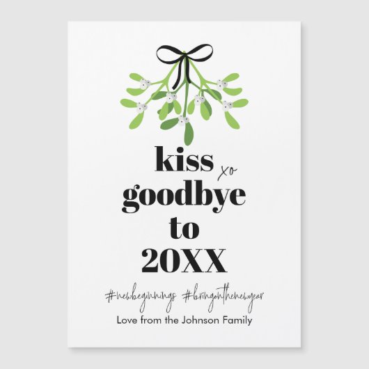 Mistletoe Kiss Goodbye Do Over Funny Xmas Magnet (Voorkant)