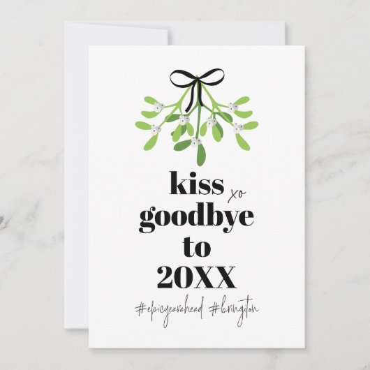 Mistletoe Kiss Goodbye Greener Do Over Funny Humor Feestdagenkaart (Voorkant)