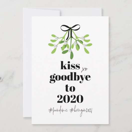 Mistletoe Kiss Goodbye to 2020 Do-Over Funny Humor Feestdagenkaart (Voorkant)