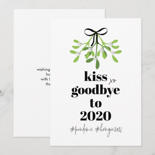 Mistletoe Kiss Goodbye to 2020 Do-Over Funny Humor Feestdagenkaart (Voorkant / Achterkant)