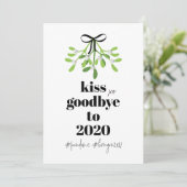 Mistletoe Kiss Goodbye to 2020 Do-Over Funny Humor Feestdagenkaart (Staand voorkant)