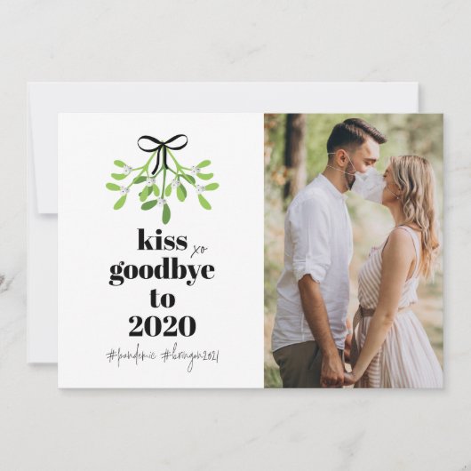 Mistletoe Kiss Goodbye to 2020 Do-Over Funny Humor Feestdagenkaart (Voorkant)