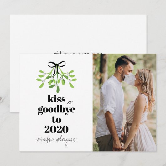 Mistletoe Kiss Goodbye to 2020 Do-Over Funny Humor Feestdagenkaart (Voorkant / Achterkant)
