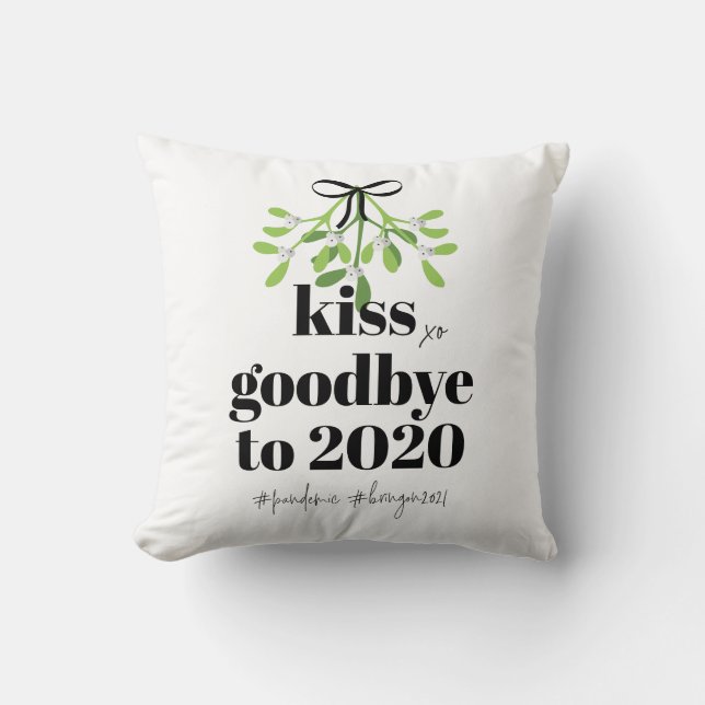 Mistletoe Kiss Goodbye to 2020 Do-Over Funny Humor Kussen (Voorkant)