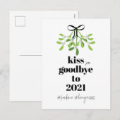 Mistletoe Kiss Goodbye to 2021 Do-Over Funny Humor Feestdagenkaart (Voorkant / Achterkant)