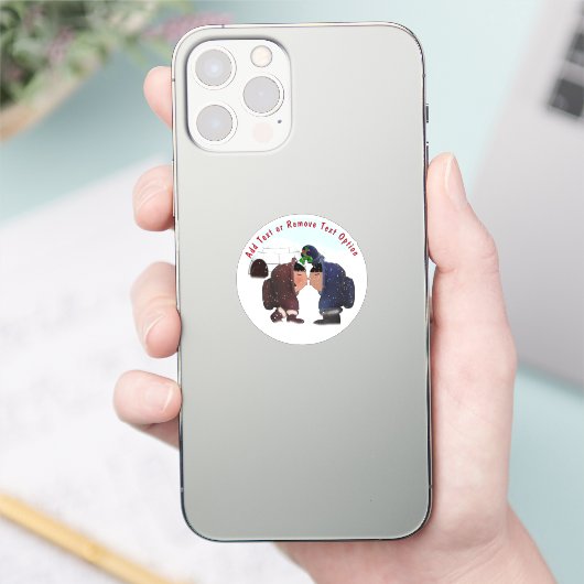 Mistletoe Kiss Kerstmis Sticker (Telefoon)