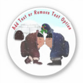 Mistletoe Kiss Kerstmis Sticker (Voorkant)