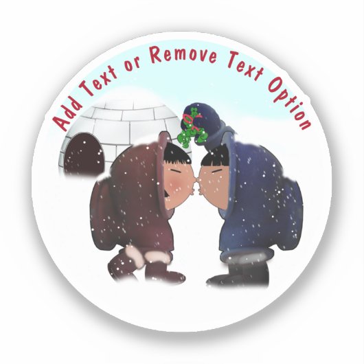 Mistletoe Kiss Kerstmis Sticker (Voorkant)