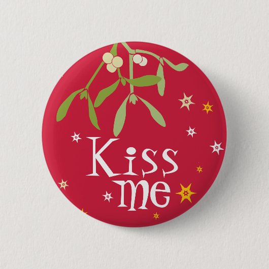 Mistletoe Kiss me-knop/badge Ronde Button 5,7 Cm (Voorkant)