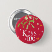 Mistletoe Kiss me-knop/badge Ronde Button 5,7 Cm (Voorkant /achterkant)