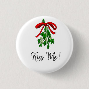 Mistletoe KIss Me Ronde Button 3,2 Cm