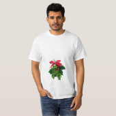 Mistletoe Kiss onder het kerst T-shirt met gordel (Voorkant volledig)