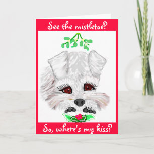 Mistletoe Kisses Feestdagen Kaart