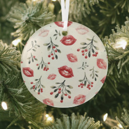 Mistletoe Kisses Glas Ornament