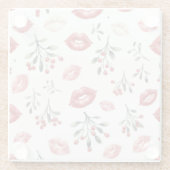 Mistletoe Kisses Glazen Onderzetter (Achterkant)