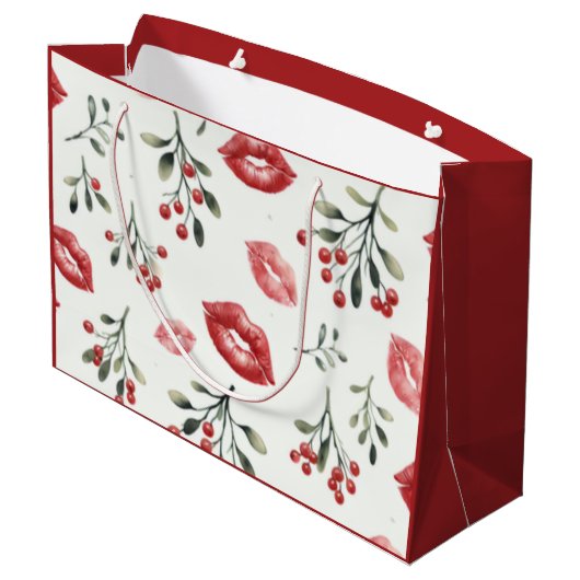 Mistletoe Kisses Groot Cadeauzakje (Achterkant Gekanteld)
