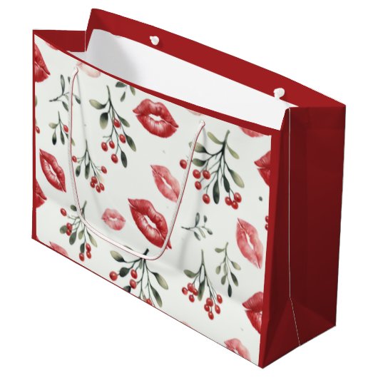Mistletoe Kisses Groot Cadeauzakje (Voorkant Gekanteld)
