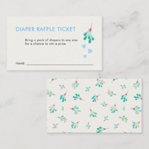 Mistletoe Kisses Winter Baby shower Luier Raffle Informatiekaartje