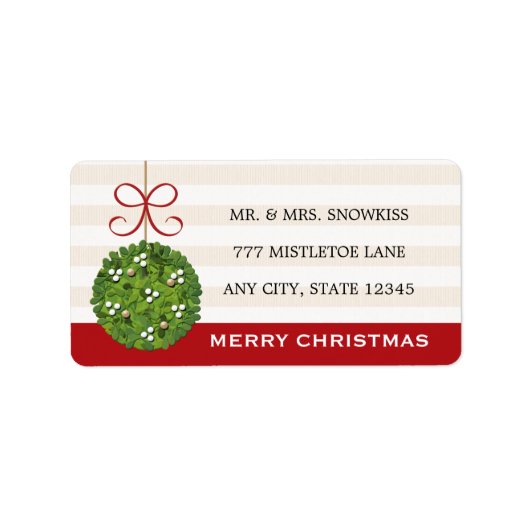 Mistletoe Kissing Ball Retouradres Labels (Voorkant)