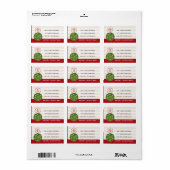 Mistletoe Kissing Ball Retouradres Labels (Full Sheet)