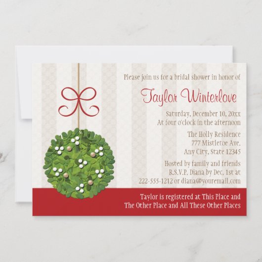 Mistletoe Kissing Ball Vrijgezellenfeest Kaart (Voorkant)