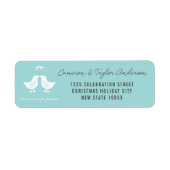 Mistletoe Kissing Chicks Vakantie Bruiloft Adres Etiket (Voorkant)