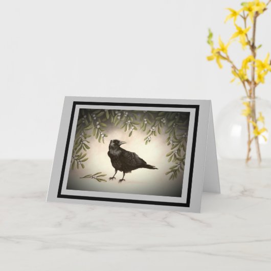 mistletoe kraai kaart (Gele Bloem)
