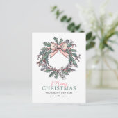 Mistletoe Krans Kerstmis Feestdagenkaart (Staand voorkant)
