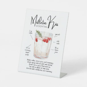 Mistletoe Kus Kerst Drinkbar Bord Reclamebord Met Voetstuk