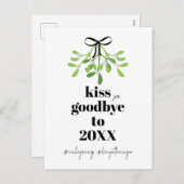 Mistletoe kus vaarwel do-over grappig feestdagenkaart (Voorkant / Achterkant)